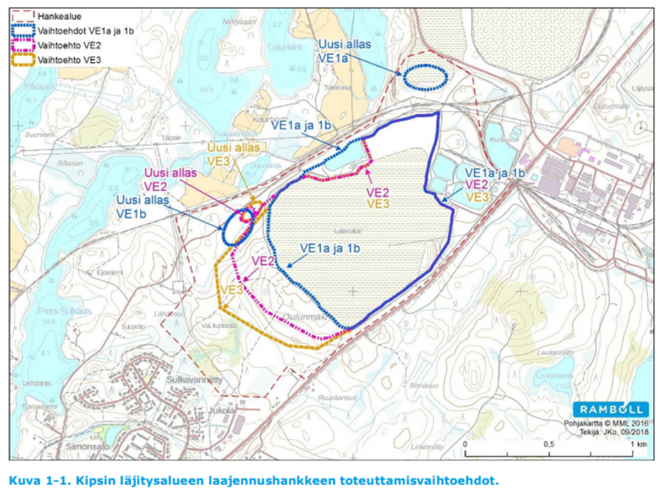 Ympäristövaikutusten arvioinnin 2019 vaihtoehdot