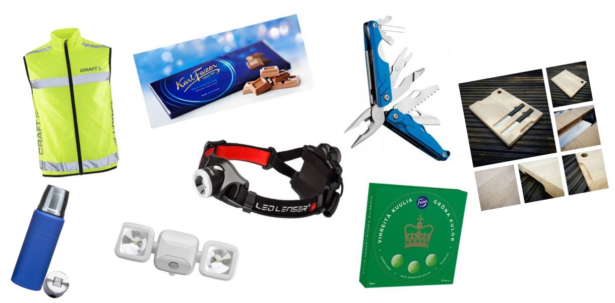 Yaran joulukalenterin palkintoja