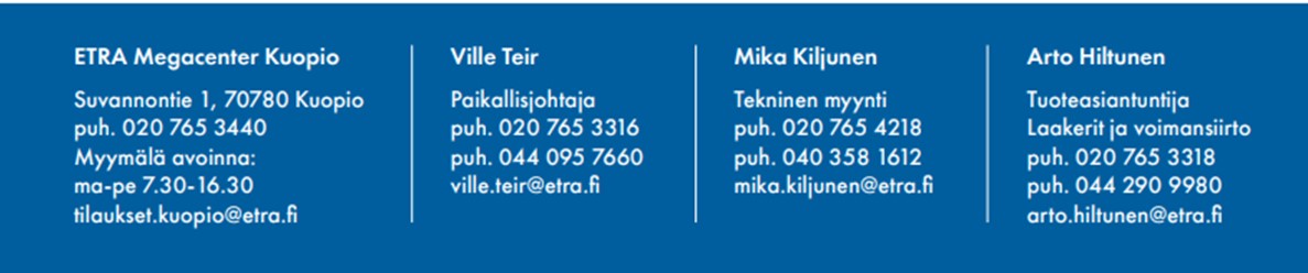 ETRA konttimyymälä yhteystiedot